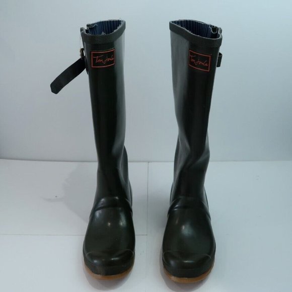 Tom Joules Green Wellie Adults UK Size 7 Wellington Boots Dog Walking Hiking - Picture 2 of 12